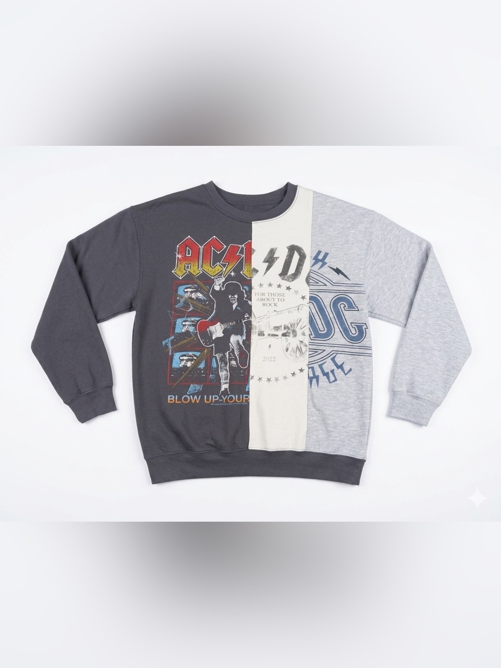 AC/DC Splice Sweatshirt Medium For Those About To Rock Blow Up Your Video Crew
